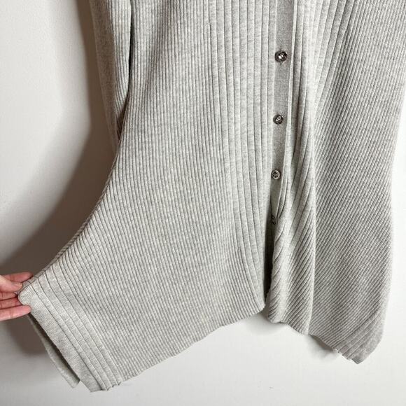 H by Halston Womens Cardigan Sweater Size S Gray Handkerchief Duster Long Sleeve - Picture 5 of 9